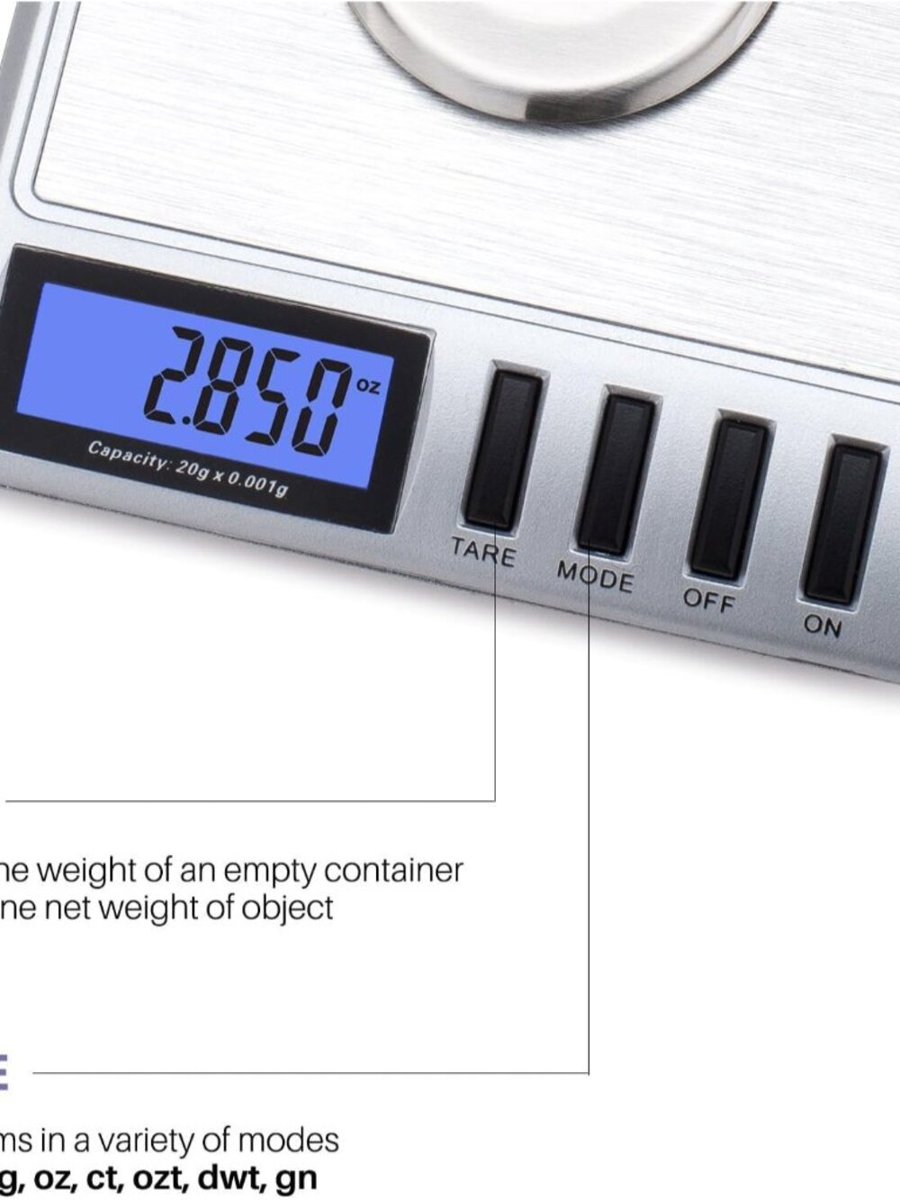 20g x 0.001 Grams, High Precision Digital Milligram Jewelry Scale, Reloading, Je - Picture 5 of 8